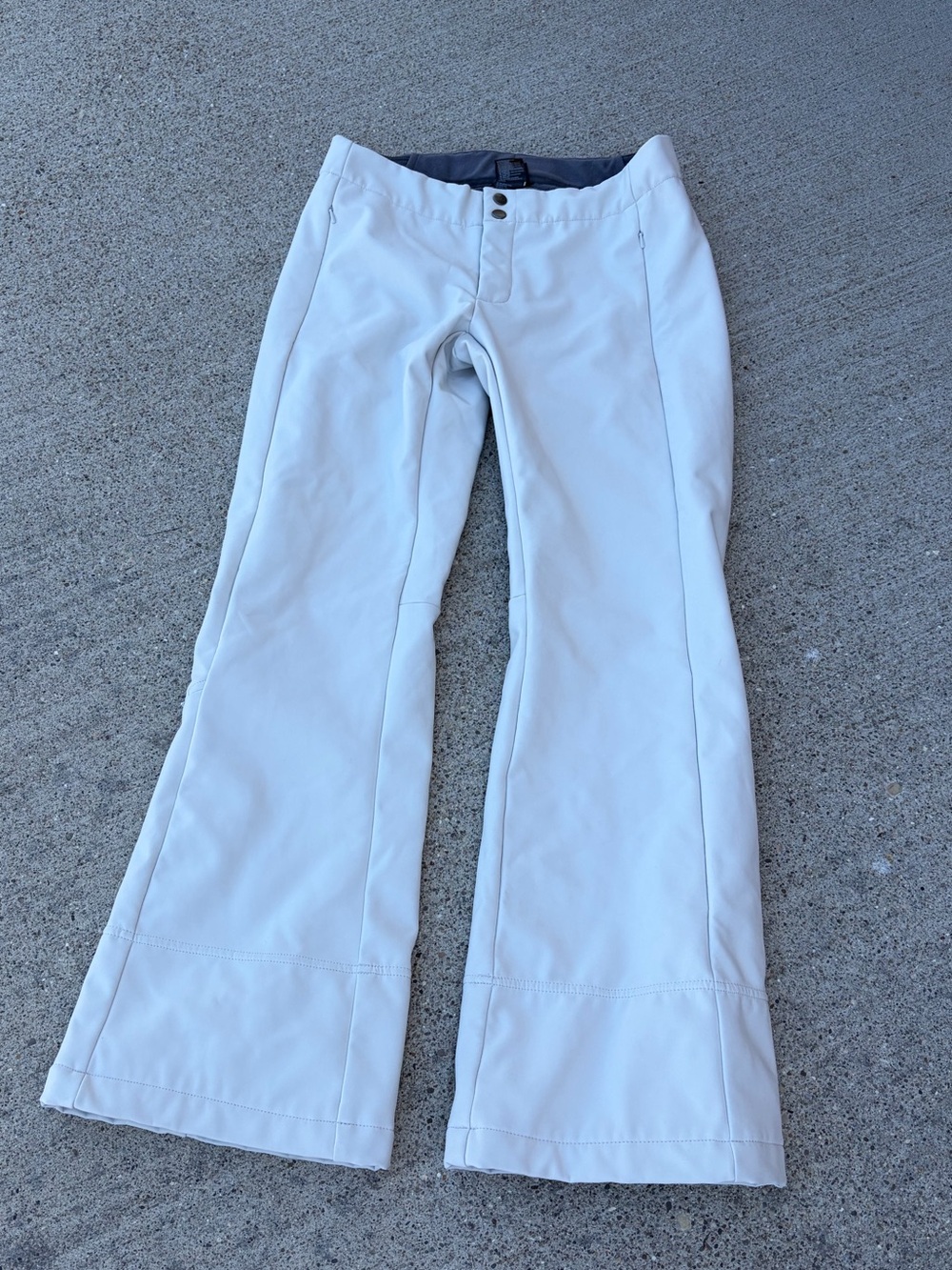 The North Face T150 T550 White Ski Pants Women’s M Soft Shell Fleece Lined Flare